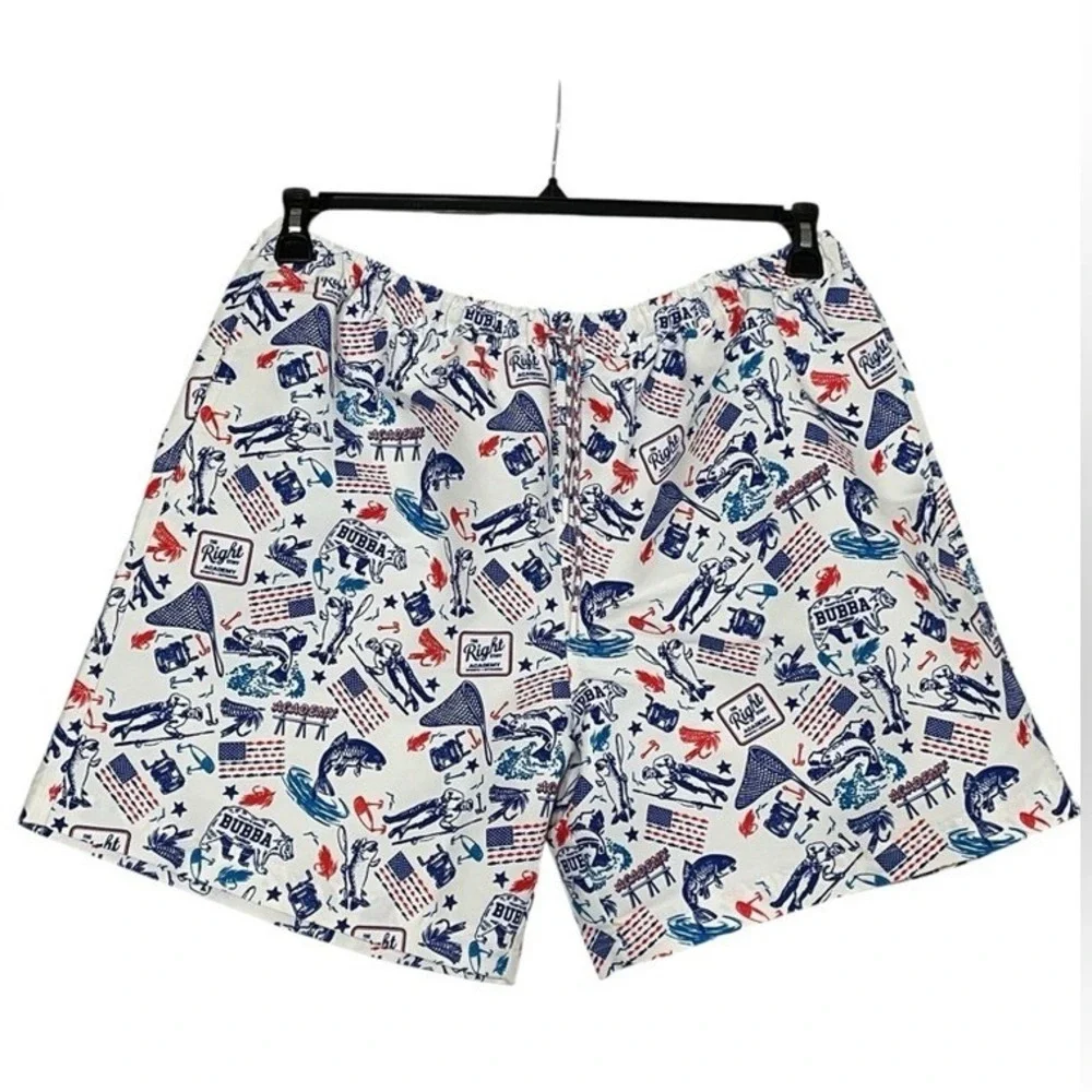 Men's XL Swim Trunks Red, White & Blue The Right‎ Stuff by Academy USA